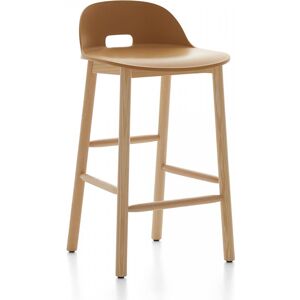 EMECO ALFI COUNTER STOOL LOW BACK tabouret avec le dossier bas (Sable et frene clair - Polypropylene et fibre de bois recycle)