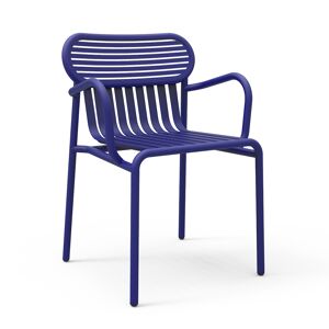 PETITE FRITURE set de 4 chaises avec accoudoirs pour exterieur WEEK-END (Bleu - Aluminium verni par poudre epoxy)