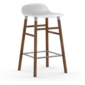 Normann Copenhagen FORM BARSTOOL H 65 cm avec pietement en noyer (Blanc - Polypropylene et noyer)