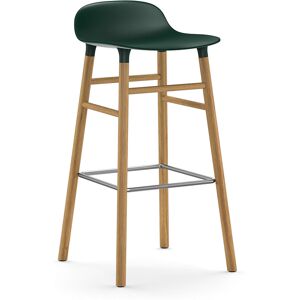 Normann Copenhagen FORM BARSTOOL H 75 cm avec pietement en chene (Vert - Polypropylene et chene)