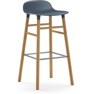 Normann Copenhagen FORM BARSTOOL H 75 cm avec pietement en chene (Bleu - Polypropylene et chene)