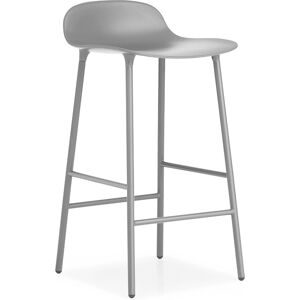 Normann Copenhagen FORM BARSTOOL H 65 cm avec pietement en acier verni (Gris - Polipropilene e acciaio verniciato)