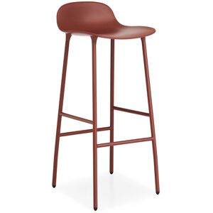 Normann Copenhagen FORM BARSTOOL H 75 cm avec pietement en acier verni (Rouge - Polipropilene e acciaio verniciato)