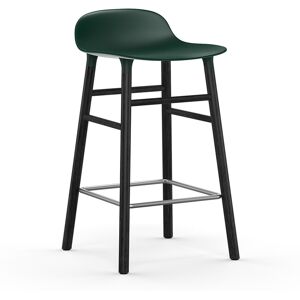 Normann Copenhagen FORM BARSTOOL H 65 cm avec pietement en bois noir (Vert - Polipropilene e legno nero)