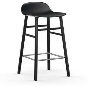 Normann Copenhagen FORM BARSTOOL H 65 cm avec pietement en bois noir (Noir - Polipropilene e legno nero)