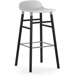 Normann Copenhagen FORM BARSTOOL H 75 cm avec pietement en bois noir (Blanc - Polipropilene e legno nero)