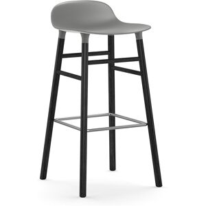 Normann Copenhagen FORM BARSTOOL H 75 cm avec pietement en bois noir (Gris - Polipropilene e legno nero)