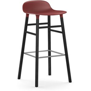 Normann Copenhagen FORM BARSTOOL H 75 cm avec pietement en bois noir (Rouge - Polipropilene e legno nero)