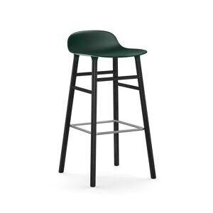 Normann Copenhagen FORM BARSTOOL H 75 cm avec pietement en bois noir (Vert - Polipropilene e legno nero)