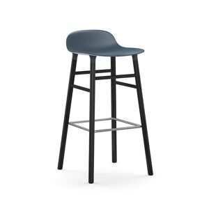 Normann Copenhagen FORM BARSTOOL H 75 cm avec pietement en bois noir (Bleu - Polipropilene e legno nero)