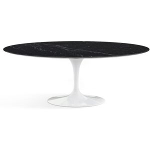 KNOLL table ovale TULIP collection Eero Saarinen 198x121 cm (Base blanche / plateau noir Marquina - marbre et aluminium)