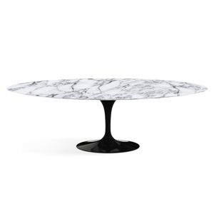 KNOLL table ovale TULIP collection Eero Saarinen 244x137 cm (Base noire / plateau Arabescato - marbre et aluminium)