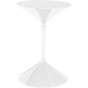 ZANOTTA table basse TEMPO (H 36 cm blanc - Poliuretano et acier)