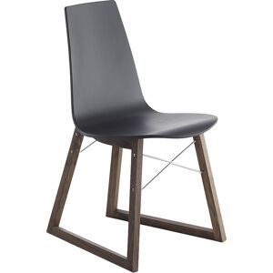 HORM chaise RAY CHAIR (Noir laque - multicouches plie et noyer canaletto)