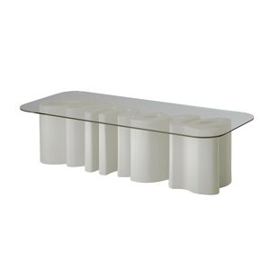 SLIDE table basse AMORE TABLE (Blanc lait - Polyethylene et verre)