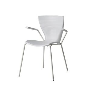 SLIDE set de 2 chaises avec accoudoirs GLORIA (Blanc - polypropylene et acier)