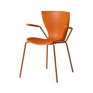 SLIDE set de 2 chaises avec accoudoirs GLORIA (Orange - polypropylene et acier)