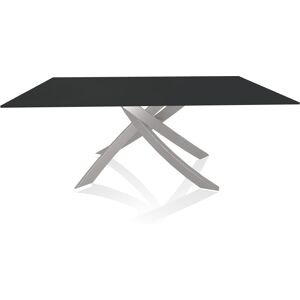 BONTEMPI CASA table avec structure gris clair ARTISTICO 20.00 180x106 cm (Anti-rayures anthracite opaque - Plateau en verre et structure en [...]