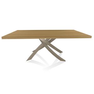 BONTEMPI CASA table avec structure sable ARTISTICO 20.01 200x106 cm (Chene naturel - Plateau en bois plaque et structure en acier laque sable)
