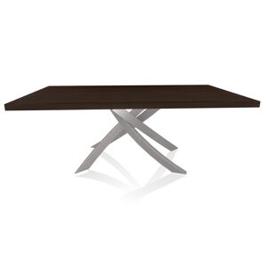 BONTEMPI CASA table avec structure gris clair ARTISTICO 20.01 200x106 cm (Chene Spessart - Plateau en bois plaque et structure en acier laque [...]