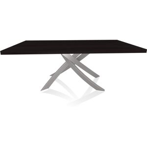 BONTEMPI CASA table avec structure gris clair ARTISTICO 20.01 200x106 cm (Chene Charbon - Plateau en bois plaque et structure en acier laque [...]