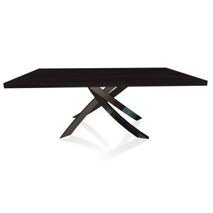 BONTEMPI CASA table avec structure noir poli ARTISTICO 20.01 200x106 cm (Chene Charbon - Plateau en bois plaque et structure en acier laque noir [...]