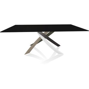 BONTEMPI CASA table avec structure multicolor elegant ARTISTICO 20.01 200x106 cm (Anti-rayures noir opaque - Plateau en verre et structure en [...]