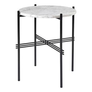 GUBI table basse ronde structure noire TS Ø 40 x 51 cm (Blanc Carrara - Marbre et metal)