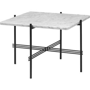 GUBI table basse structure noire TS 55 x 55 x H 40 cm (Blanc Carrara - Marbre et metal)