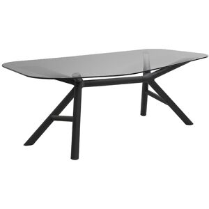 MINIFORMS table OTTO (200x118 cm - Verre Europe gris et frene noir)