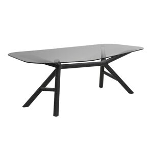 MINIFORMS table OTTO (270x130 cm - Verre Europe gris et frene noir)