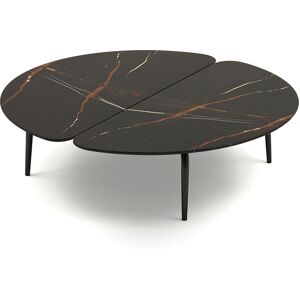 ZANOTTA table basse GRAPHIUM 682 (Sahara Noir - Marbre et acier verni noir)