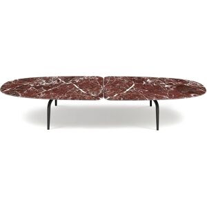 ZANOTTA table basse GRAPHIUM 681 (rouge Lepanto 140x60 cm - Marbre et acier verni noir)