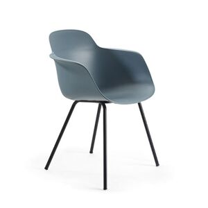 Infiniti chaise avec accoudoirs SICLA 4 LEGS (Bleu poudre - Polypropylene et acier verni noir)