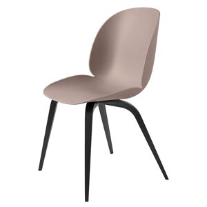 GUBI chaise BEETLE DINING CHAIR base en hetre noir (Sweet pink - Polypropylene et bois)