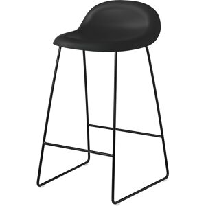 GUBI tabouret 3D COUNTER STOOL base luge noire (Black - HiREK® et acier verni noir)