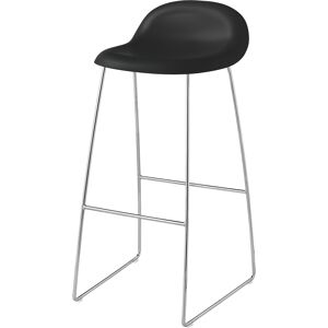 GUBI tabouret 3D BAR STOOL base luge chromee (Black - HiREK® et acier Chorme)