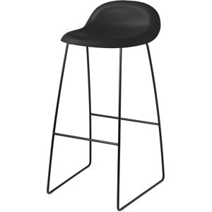 GUBI tabouret 3D BAR STOOL base luge noire (Black - HiREK® et acier verni noir)