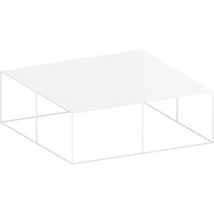 ZEUS table basse carre SLIM IRONY LOW TABLE (L 100 cm - metal verni blanc gaufre)