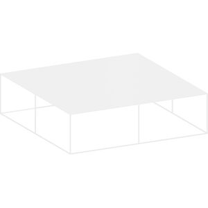 ZEUS table basse carre SLIM IRONY LOW TABLE (L 124 cm - metal verni blanc gaufre)