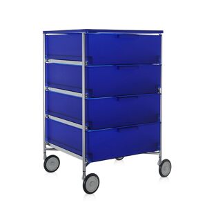 KARTELL meuble avec roues et 4 tiroirs MOBIL (Cobalt - PMMA opaline)