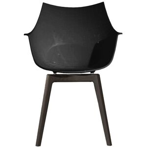 DRIADE fauteuil avec la base en bois MERIDIANA (Noir - Polycarbonate/Frene charbon)