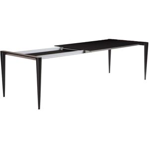 HORM table extensible a rallonge rectangulaire BOLERO avec plateau en Fenix noir (216 x 98 cm noyer canaletto - Bois massift, Fenix et metal)