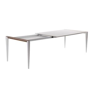 HORM table extensible a rallonge rectangulaire BOLERO avec plateau en Fenix blanc (131 x 88 cm noyer canaletto - Bois massift, Fenix et metal)