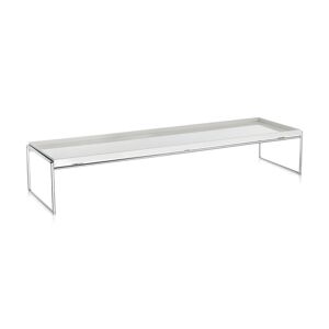 KARTELL table basse TRAYS 140 x 40 cm (Blanc - PMMA et acier chrome)