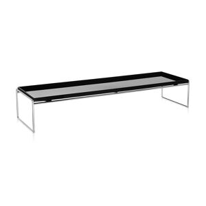 KARTELL table basse TRAYS 140 x 40 cm (Noir - PMMA et acier chrome)