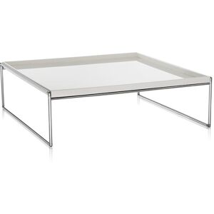 KARTELL table basse TRAYS 80 x 80 cm (Blanc - PMMA et acier chrome)