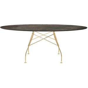 KARTELL table ovale GLOSSY MARBLE 192 x 118 cm (Aged Bronze - Gres finition Marbre et acier dore)