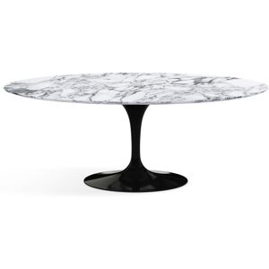 KNOLL table ovale TULIP collection Eero Saarinen 198x121 cm (Base noire / plateau Arabescato satin - marbre et aluminium)