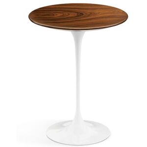 KNOLL table ronde TULIP Ø 41 cm collection Eero Saarinen (Base blanche / plateau Santos Palissandro - Bois et aluminium)